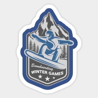 Snowboarding Winter Games Snowboard Sticker